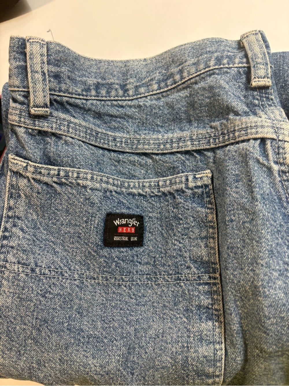 Wrangler Men’s Carpenter Jeans with Tool Loop & Cargo Pockets Blue 32”x25.5”
